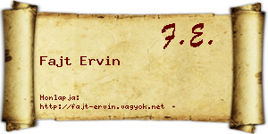 Fajt Ervin névjegykártya