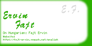 ervin fajt business card